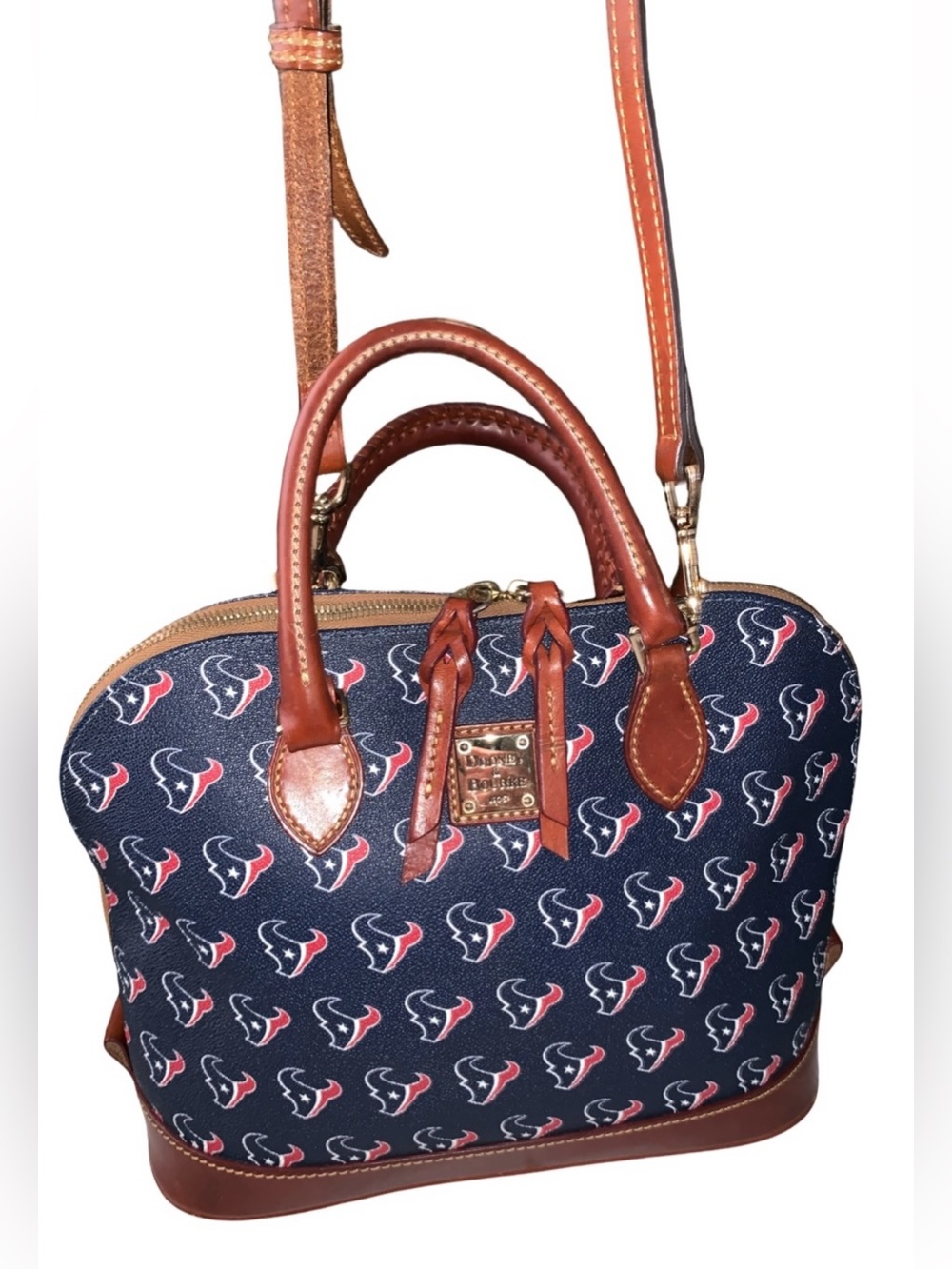 Dooney & Bourke Houston Texans Signature Domed Zip Handbag/Shoulder Bag